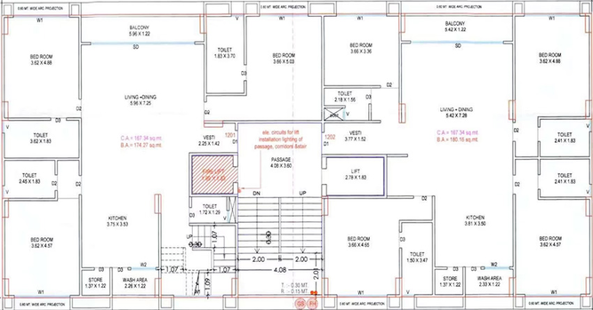 Floor Plan of Milestone Millionaire Lifestyle in Vesu, Surat - Image 253150