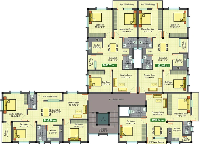 Floor Plan of Intellex Imperia in Bapuji Nagar, Bhubaneswar - Image 261021