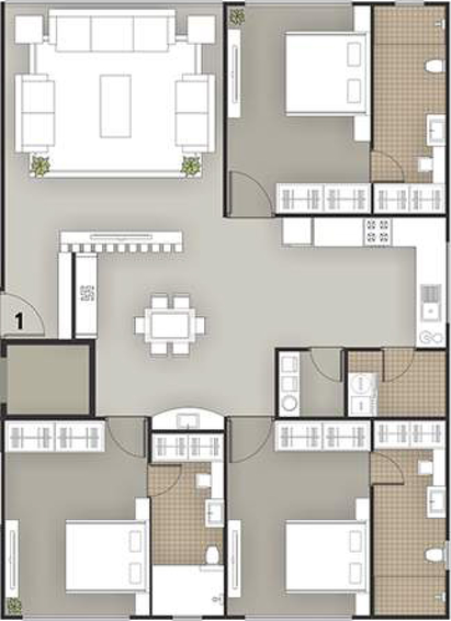 3 BHK Flat in Milestone 7 Heaven in Vesu, Surat - Image 846582