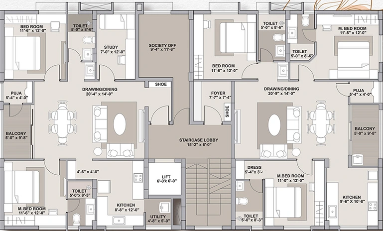 Floor Plan of Kapis Siyaram in Kalinga Nagar, Bhubaneswar - Image 261044