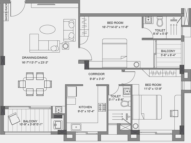 2 BHK Flat in Kapis Lotus Crystal in Gadakan, Bhubaneswar - Image 849310