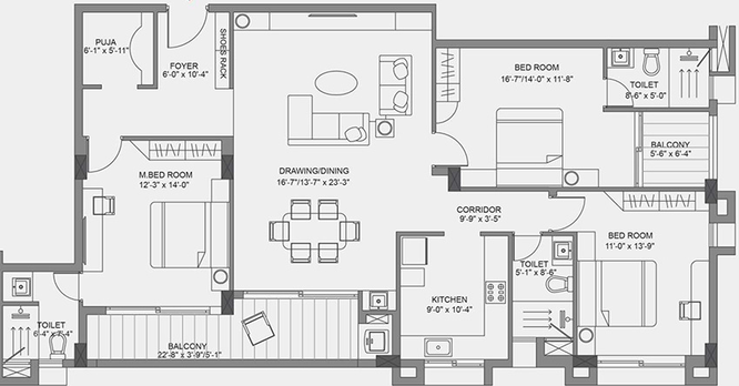 3 BHK Flat in Kapis Lotus Crystal in Gadakan, Bhubaneswar - Image 849313