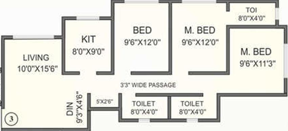 3 BHK Flat in Agarwal Meadows in Virar West, Palghar - Image 835081