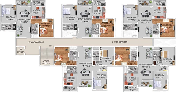 Floor Plan of Kokila Enclave Annex in Pokhariput, Bhubaneswar - Image 261067