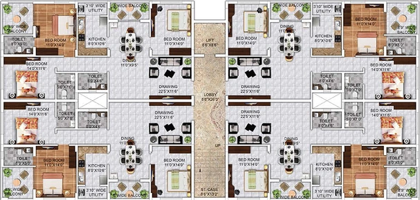 Floor Plan of Kokila Royal Garden in Pokhariput, Bhubaneswar - Image 261096