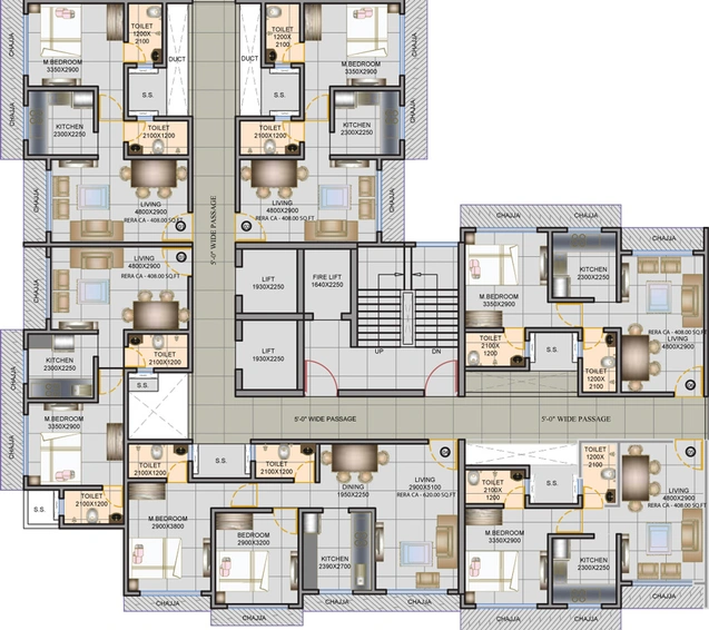 Floor Plan of JHA Sky Town in Mira Road East, Thane - Image 90662