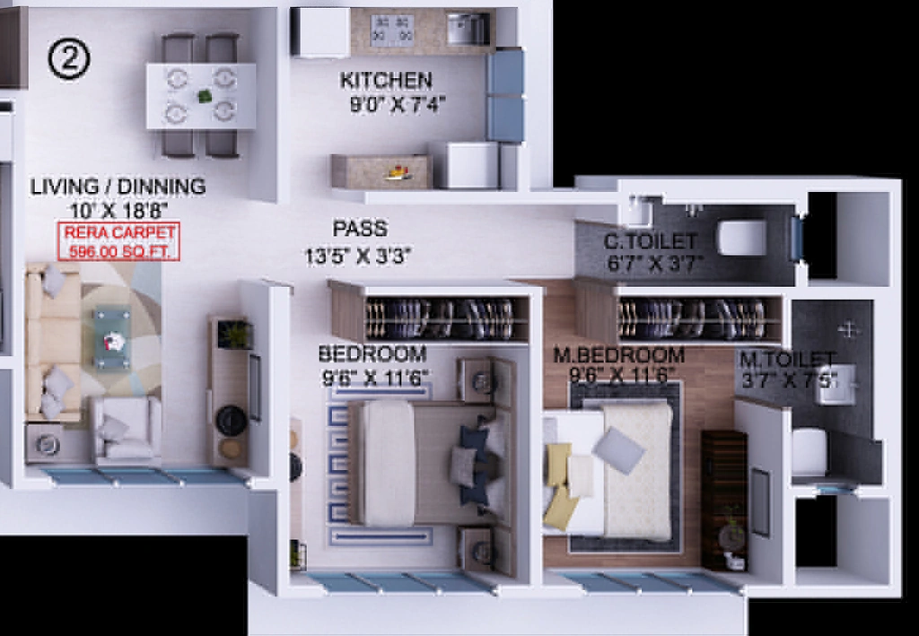 2 BHK Flat in Thakur Aspire in Kandivali East, Mumbai - Image 880922