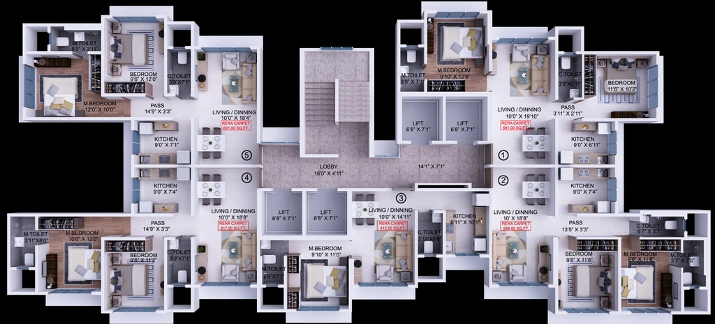 Floor Plan of Thakur Aspire in Kandivali East, Mumbai - Image 336826