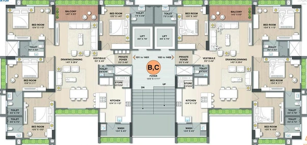 Floor Plan of Classic Highland in Makarba, Ahmedabad - Image 262596