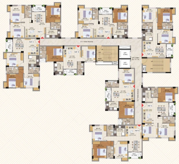 Floor Plan of Prabha Anahita in Baranagar, Kolkata - Image 257909