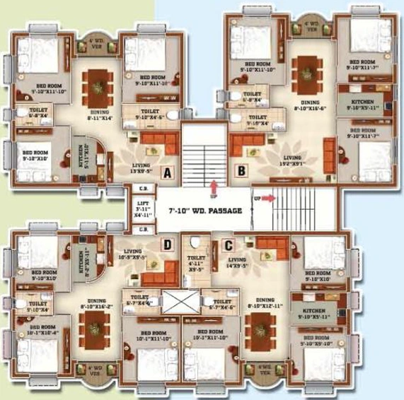 Floor Plan of Prabha Aashiyana in Rajarhat, Kolkata - Image 257895