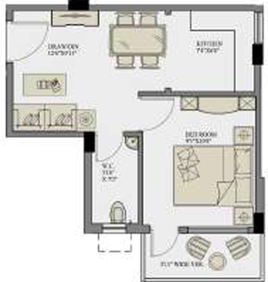 1 BHK Flat in Kappa Nova in Chinar Park, Kolkata - Image 848259