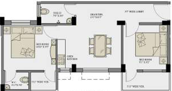 2 BHK Flat in Kappa Nova in Chinar Park, Kolkata - Image 848262