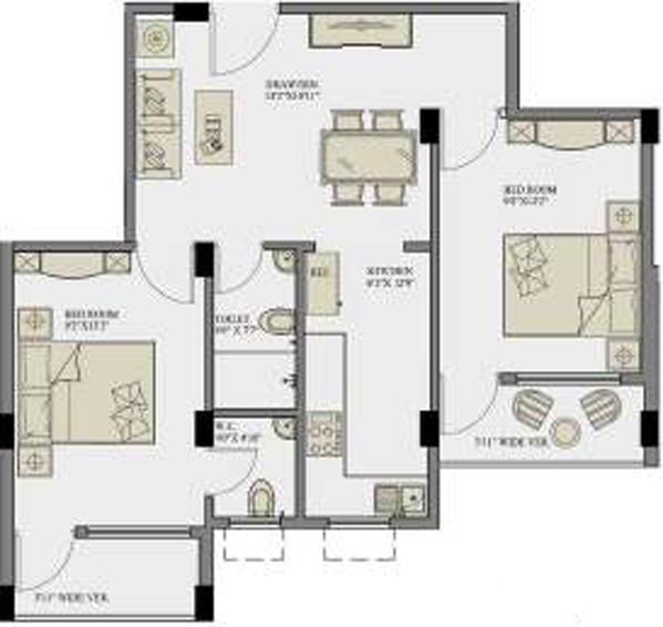 2 BHK Flat in Kappa Nova in Chinar Park, Kolkata - Image 848264