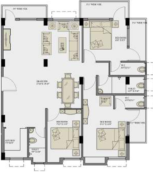 3 BHK Flat in Kappa Nova in Chinar Park, Kolkata - Image 848267
