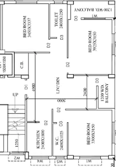 3 BHK Flat in Shree Giriraj Kunj in New Town, Kolkata - Image 848461