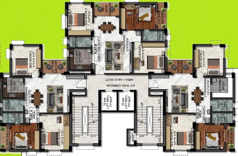 Floor Plan of Shree Jai Vignaharta Co Housing Society in New Town, Kolkata - Image 258183