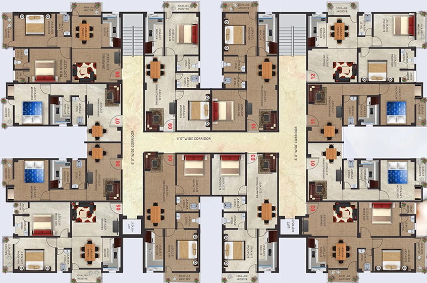 Floor Plan of Sudha Om Tower in Bihta, Patna - Image 262080