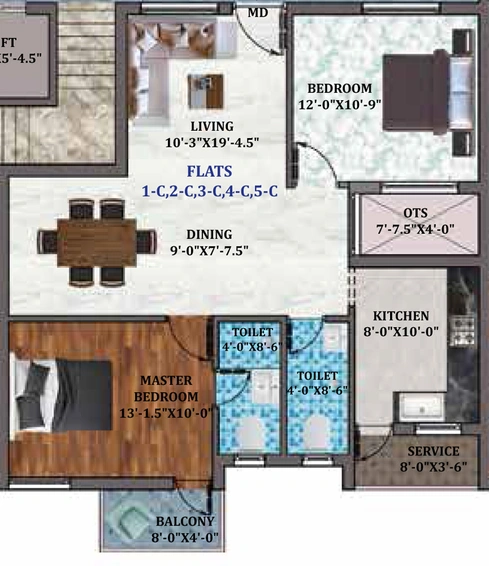 2 BHK Flat in Poomalai Vasantham in Thiruvanmiyur, Chennai - Image 846140