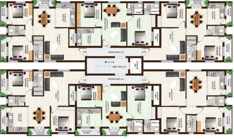 Floor Plan of Poomalai Sai Pearls in Madipakkam, Chennai - Image 251930