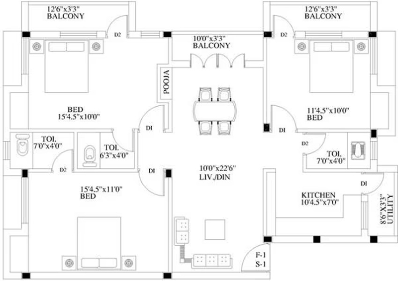 3 BHK Flat in Poomalai Santosh Pearls in Palavakkam, Chennai - Image 846448