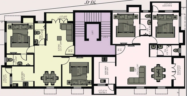 Floor Plan of Poomalai Ruchika in Thiruvanmiyur, Chennai - Image 252656