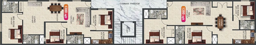 Floor Plan of KB Akshayam in Saligramam, Chennai - Image 337596