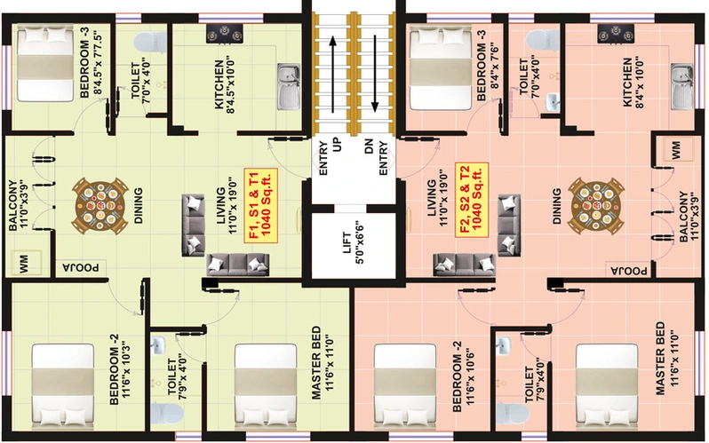 Floor Plan of Eeshani Sree Illam in Adambakkam, Chennai - Image 248524