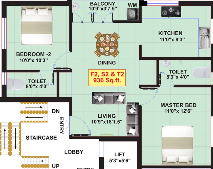 2 BHK Flat in Eeshani Shambhavi in Chromepet, Chennai - Image 844468