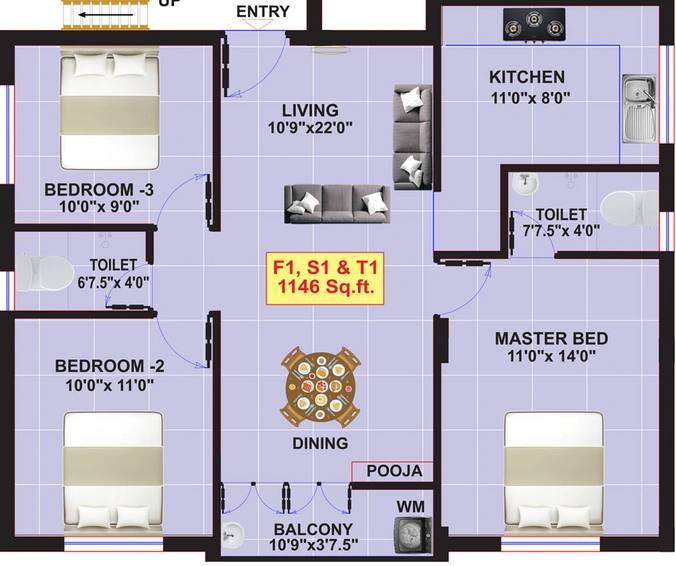 3 BHK Flat in Eeshani Shambhavi in Chromepet, Chennai - Image 844470