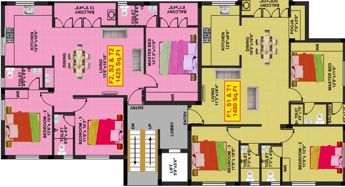 Floor Plan of Eeshani Akula Enclave in Chromepet, Chennai - Image 248593