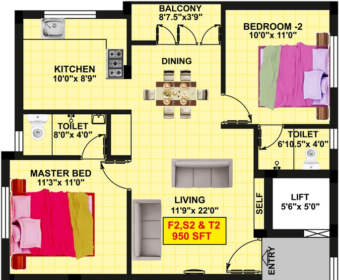 2 BHK Flat in Eeshani Sarvaam in Madipakkam, Chennai - Image 844508