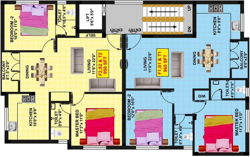 Floor Plan of Eeshani Sarvaam in Madipakkam, Chennai - Image 248674