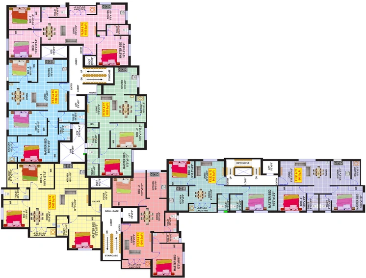Floor Plan of Eeshani Lotus Park in Pallavaram, Chennai - Image 248689