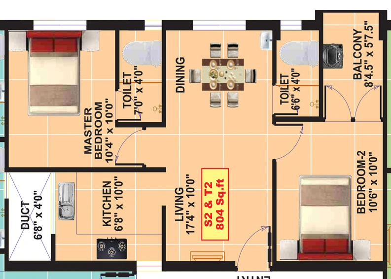 2 BHK Flat in Eeshani Shivani in Pallavaram, Chennai - Image 844550
