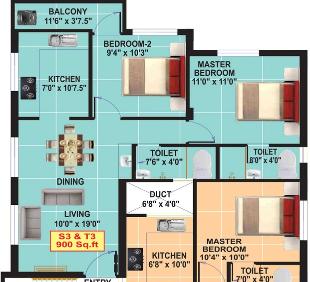 2 BHK Flat in Eeshani Shivani in Pallavaram, Chennai - Image 844551