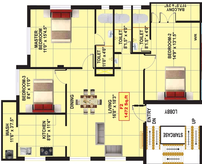 3 BHK Flat in Eeshani Shivani in Pallavaram, Chennai - Image 844554