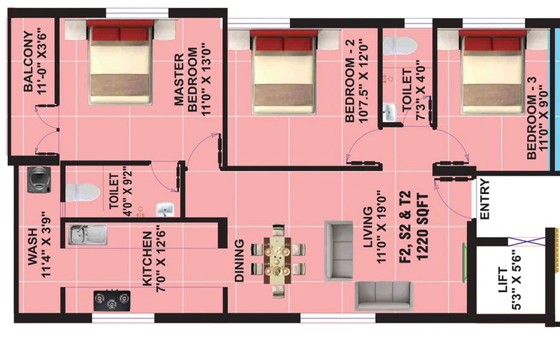 3 BHK Flat in Eeshani Raams Enclave in Chromepet, Chennai - Image 844558