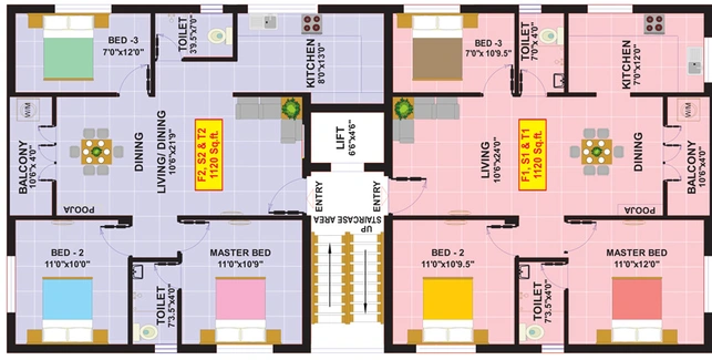 Floor Plan of Eeshani Poorna in Madipakkam, Chennai - Image 248831