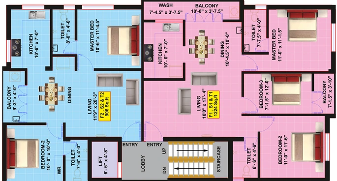 Floor Plan of Eeshani Aparna in Madipakkam, Chennai - Image 248983