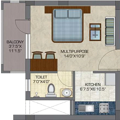 1 RK Flat in Doshi Euphoria in Perungudi, Chennai - Image 879668