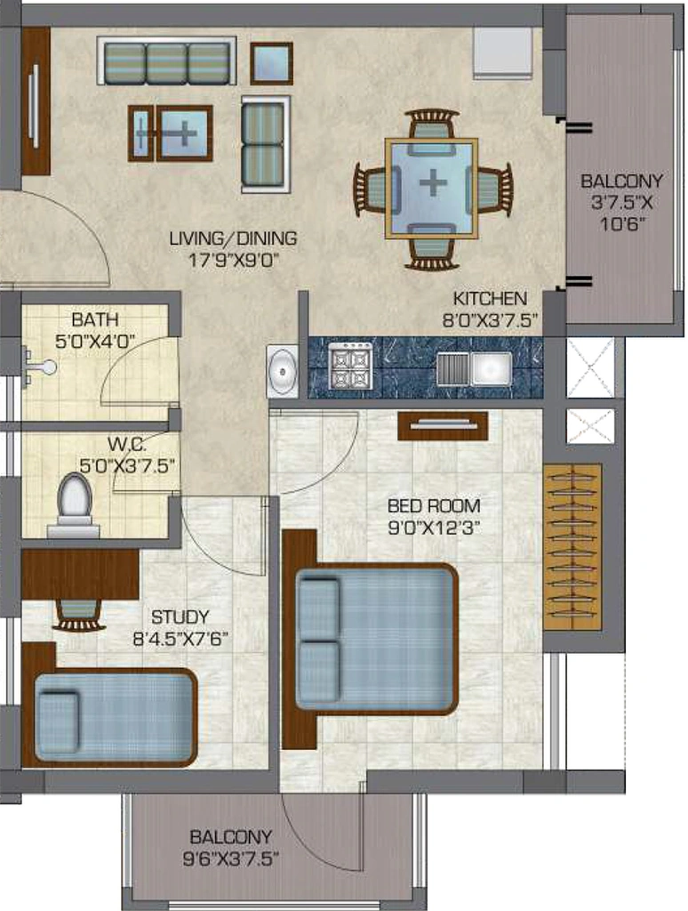 2 BHK Flat in Doshi Euphoria in Perungudi, Chennai - Image 879670