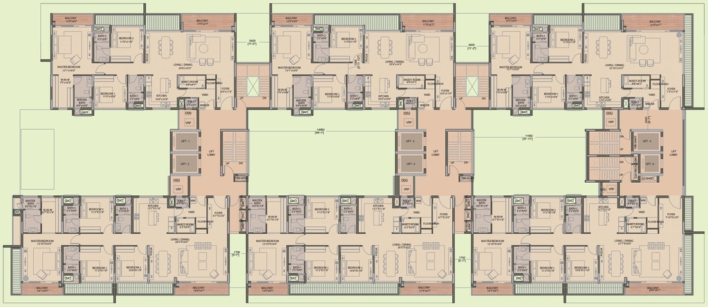 Floor Plan of Olympia The Goodwood Residence in Teynampet, Chennai - Image 342890