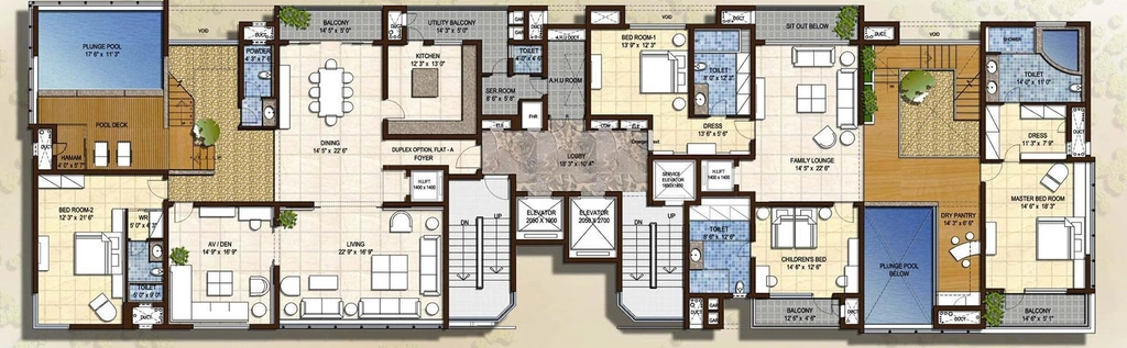 Floor Plan of Olympia Sky Villas in Navalur, Chennai - Image 342880