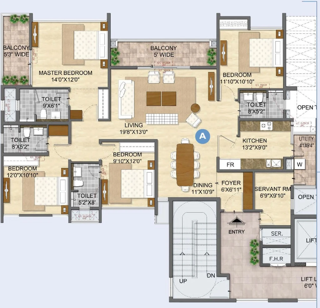 4 BHK Flat in Olympia Opaline Sequel in Navalur, Chennai - Image 884923