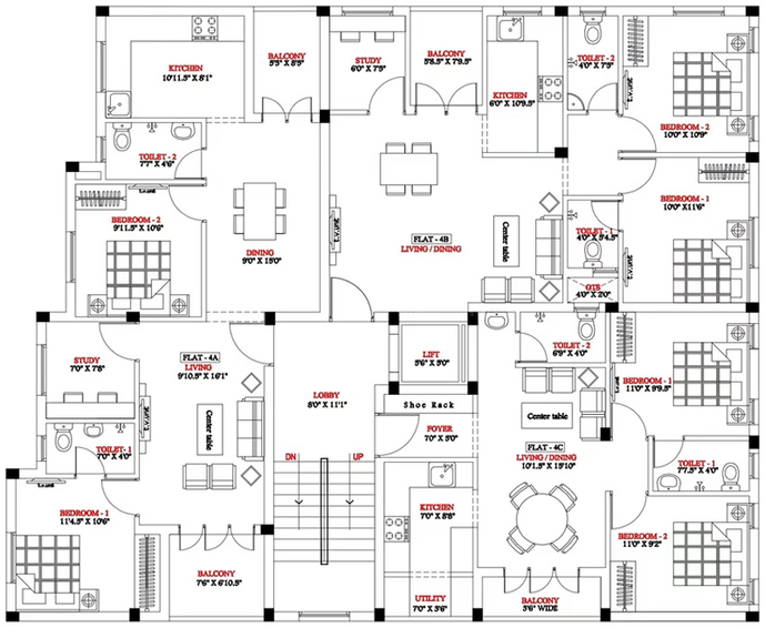 Floor Plan of Aanirudh Sriram Lakshman Kudil in Nanganallur, Chennai - Image 270574
