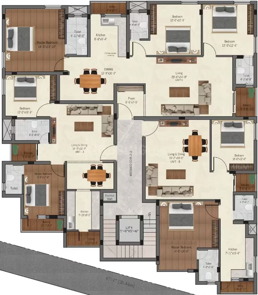 Floor Plan of Frontier Tulip in Urapakkam, Chennai - Image 337538