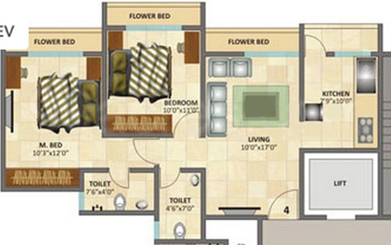 2 BHK Flat in Rosa Elite in Ghodbunder Road, Thane - Image 843714