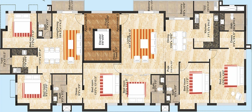 Floor Plan of Tranquil Sripushpa in CIT Nagar, Chennai - Image 342969