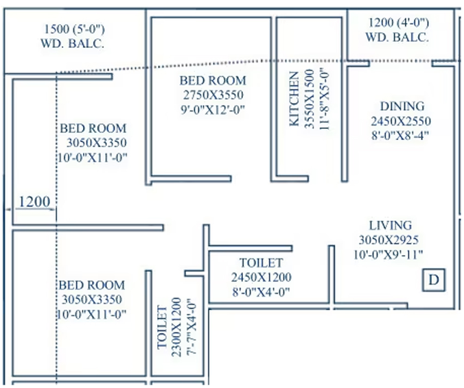 3 BHK Flat in Nirmala Orchid in Lake Town, Kolkata - Image 848321